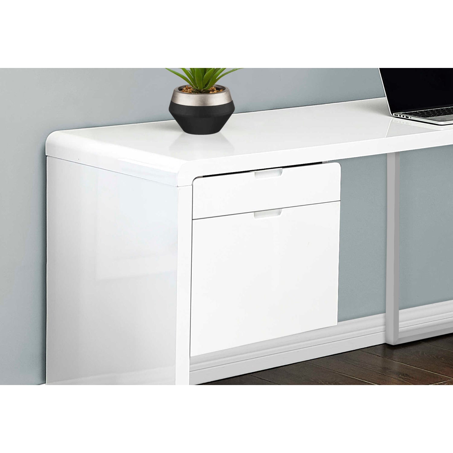 Alarion - Corner Desk - Glossy White