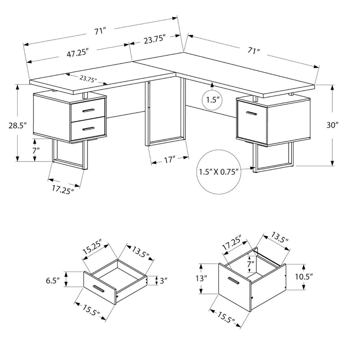 Dorian - Corner office desk