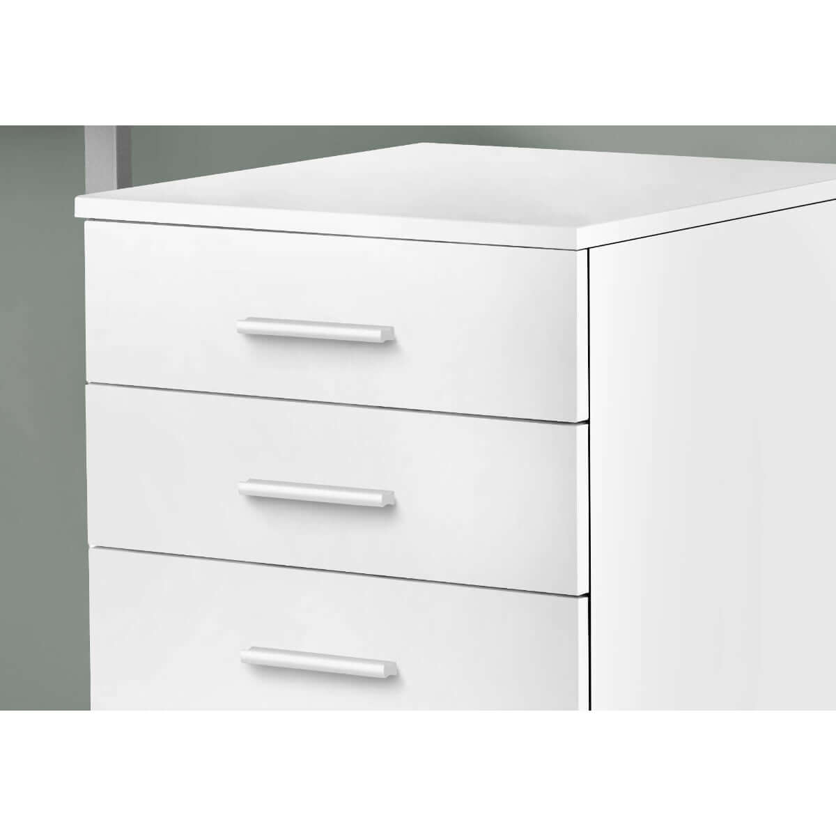 ARMOIRE DE CLASSEMENT - 3 TIROIRS / BLANC SUR ROULETTES