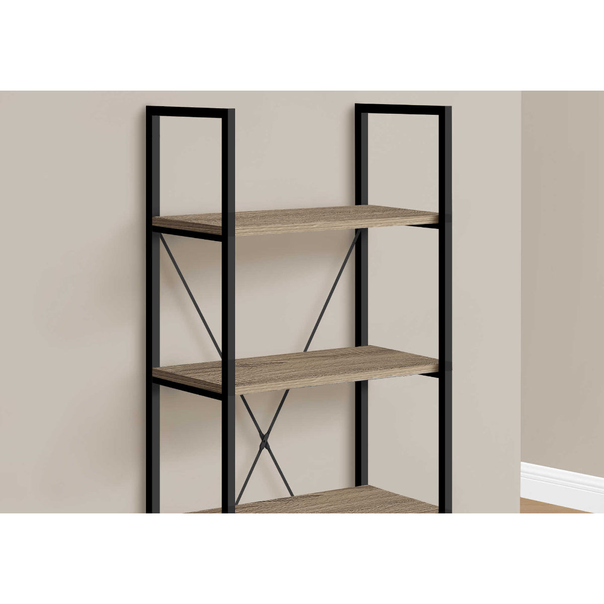 SHELF - 48"H / DARK TAUPE / BLACK METAL