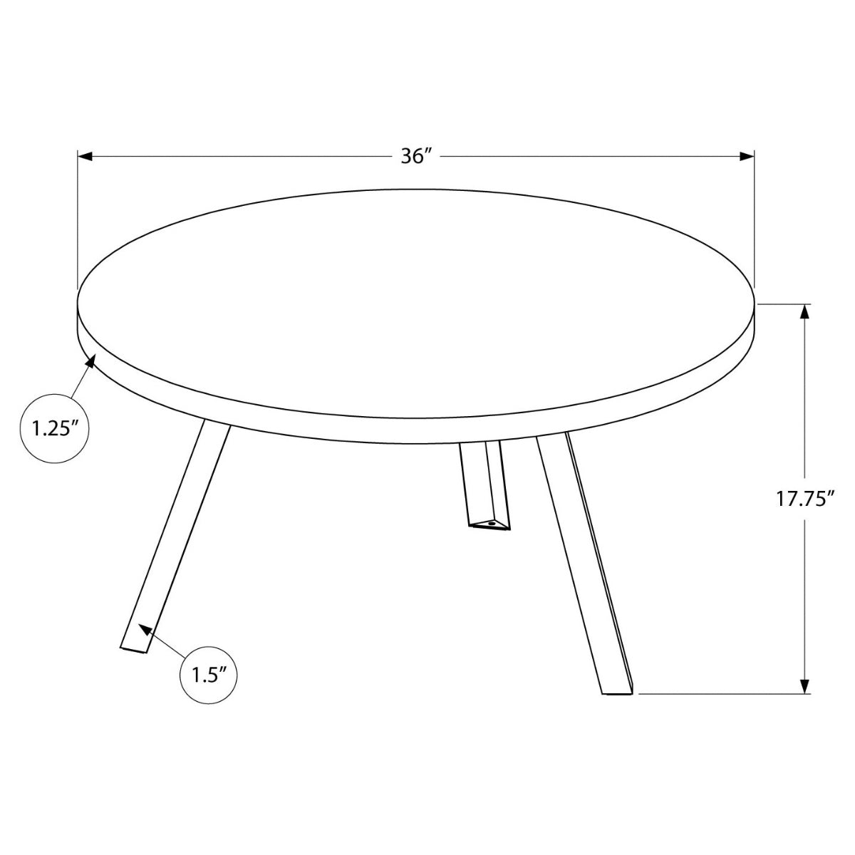 Quinn - Round Coffee Table - Faux Brown Wood
