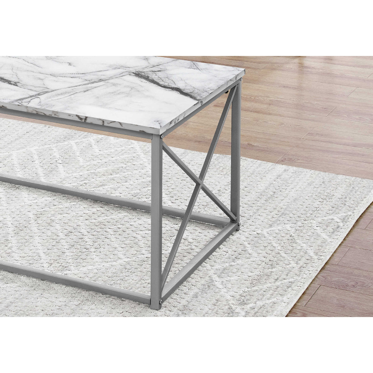 Leon - Coffee table set - White Marble finish