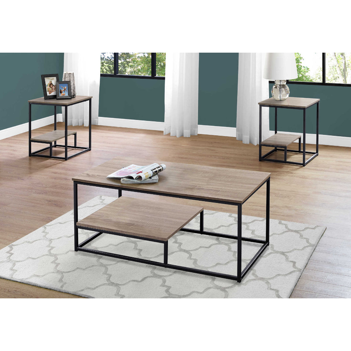 Noah - Coffee Table Set - Dark Taupe