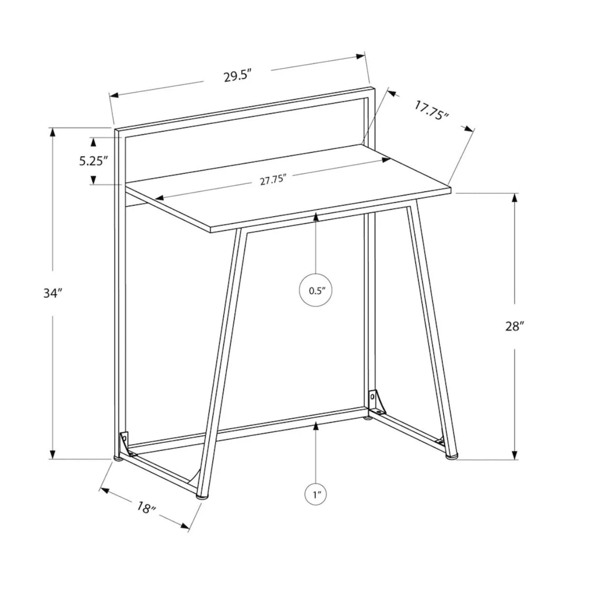 Branka - Office desk - 29.5 in - White