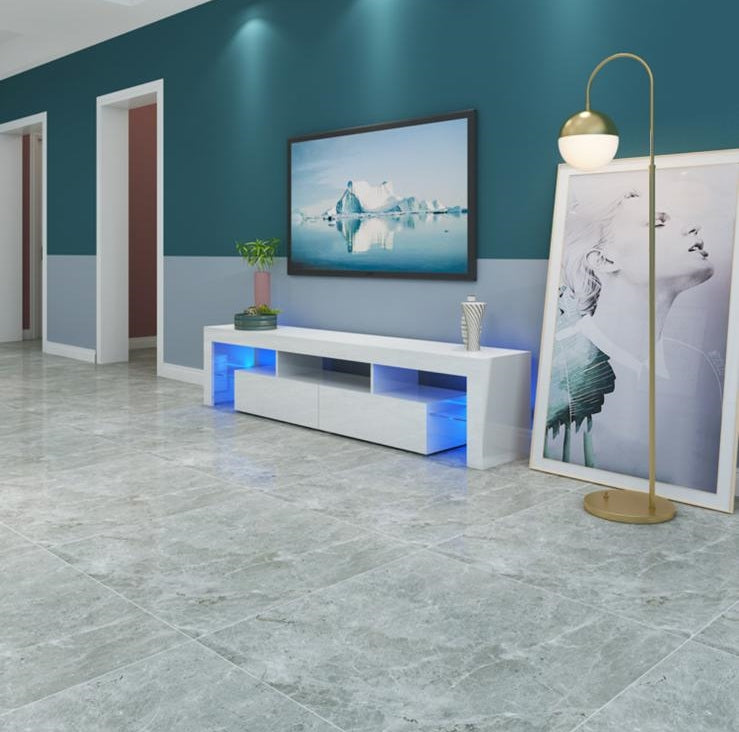 Brandon - LED TV Stand - Entertainment Unit - High Gloss White - 78in