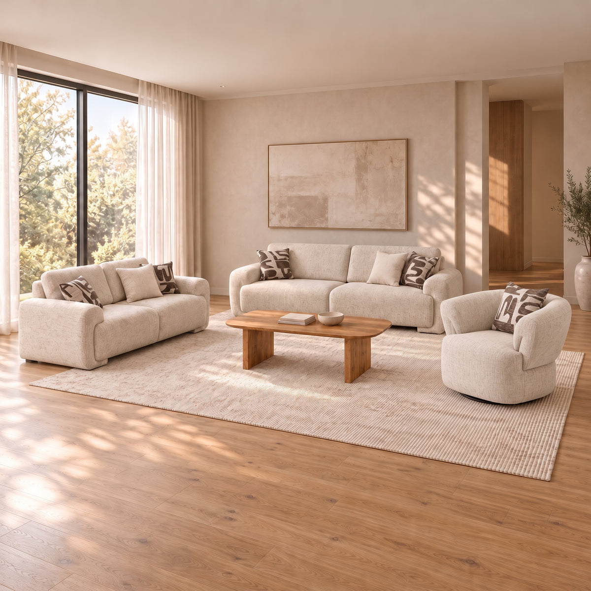 Celine - Sofa - Beige Fabric