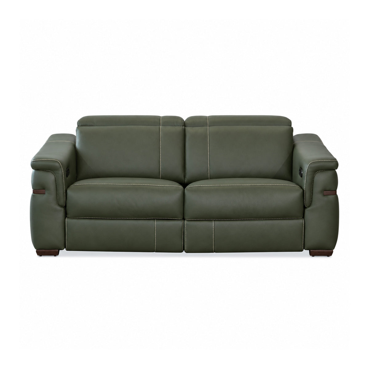 Montello - Causeuse inclinable motorisée - Cuir Véritable Vert