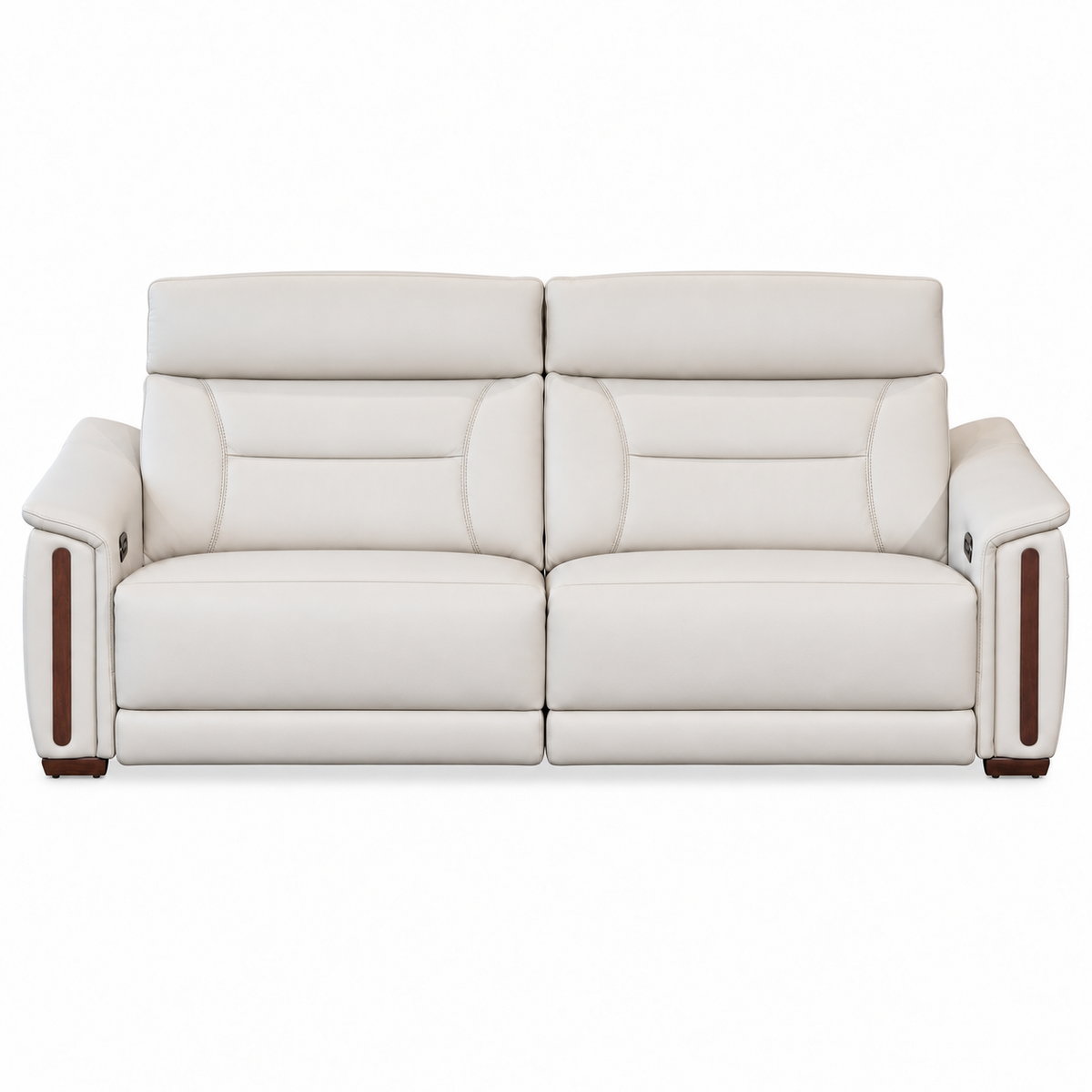 Bellano - Sofa Condo inclinable motorisée - Cuir Véritable Ivoire