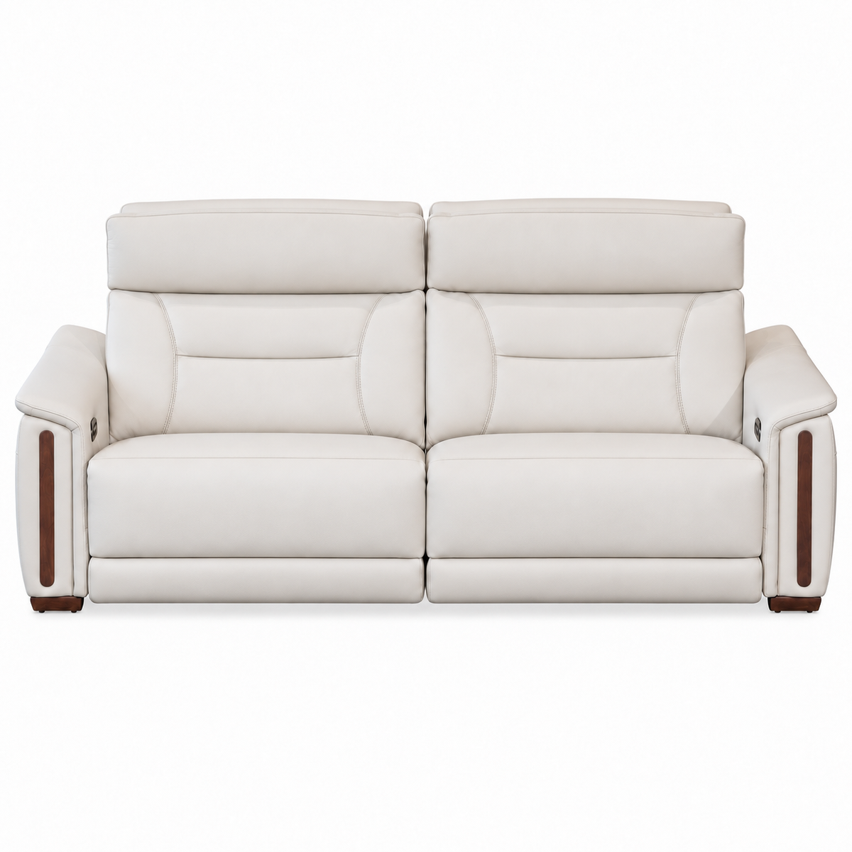 Bellano - Sofa Condo inclinable motorisée - Cuir Véritable Ivoire