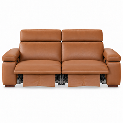 Levanto - Causeuse inclinable motorisée - Cuir Véritable Cognac