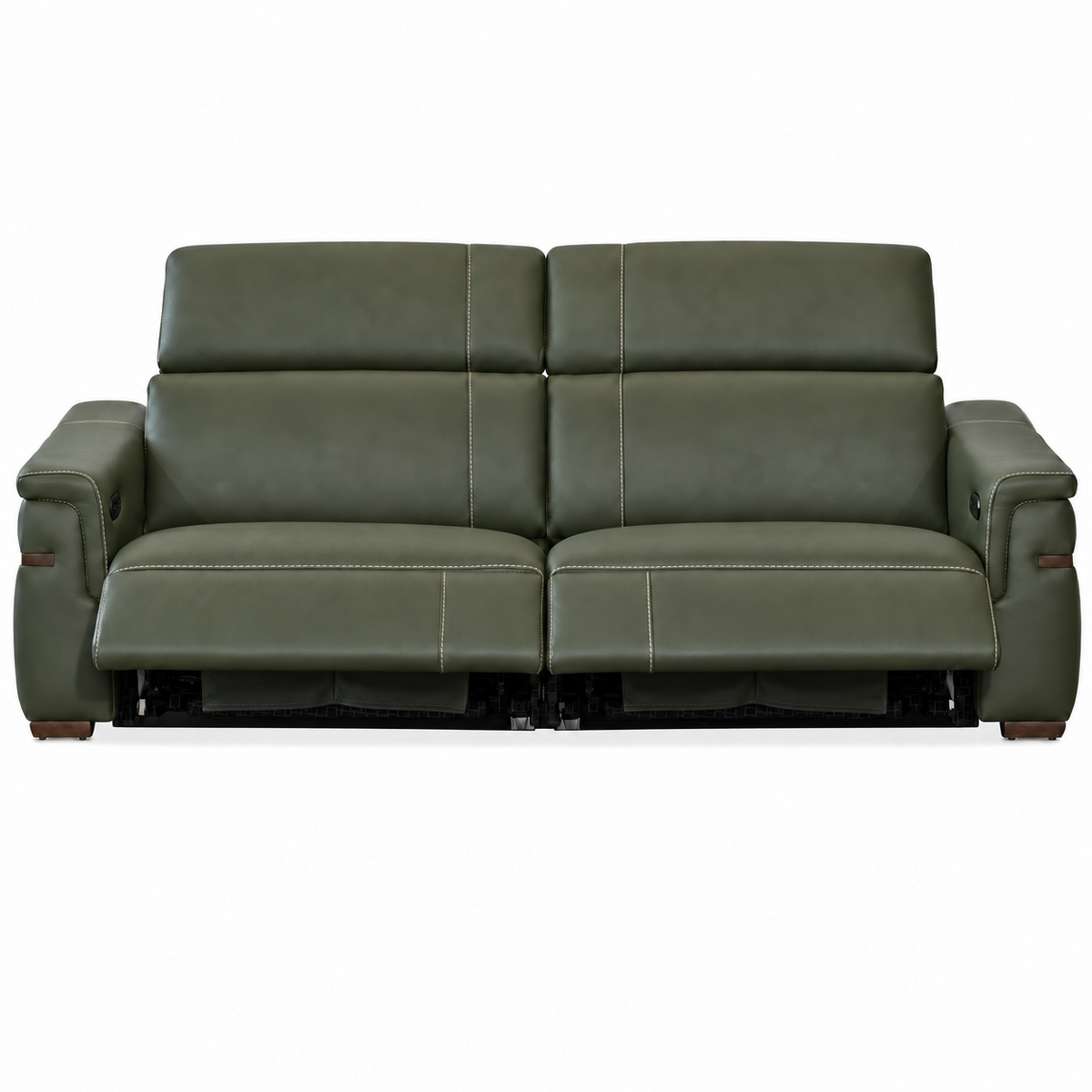 Montello - Sofa Condo inclinable motorisée - Cuir Véritable Vert