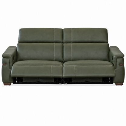 Montello - Sofa Condo inclinable motorisée - Cuir Véritable Vert