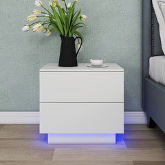 Nightstand with LED - Tara - White