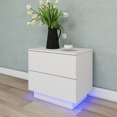 Nightstand with LED - Tara - White