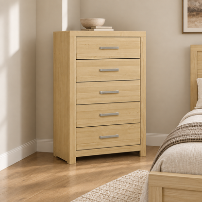 Aurelia - 5-Drawer Chest - Natural Finish