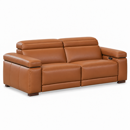 Levanto - Power Reclining Condo Sofa - Genuine Cognac Leather