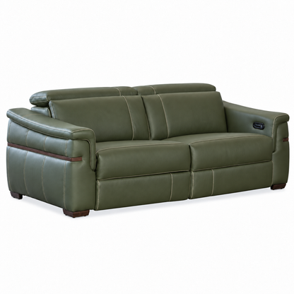 Montello - Sofa Condo inclinable motorisée - Cuir Véritable Vert