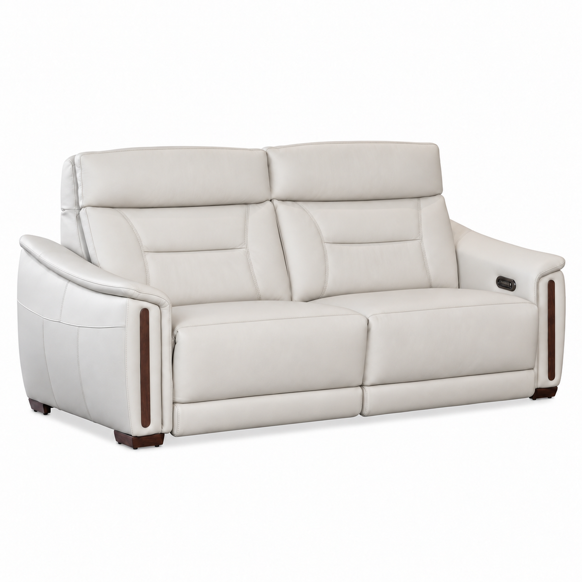 Bellano - Sofa Condo inclinable motorisée - Cuir Véritable Ivoire