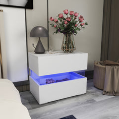 Nightstand with LED - Amélia - White