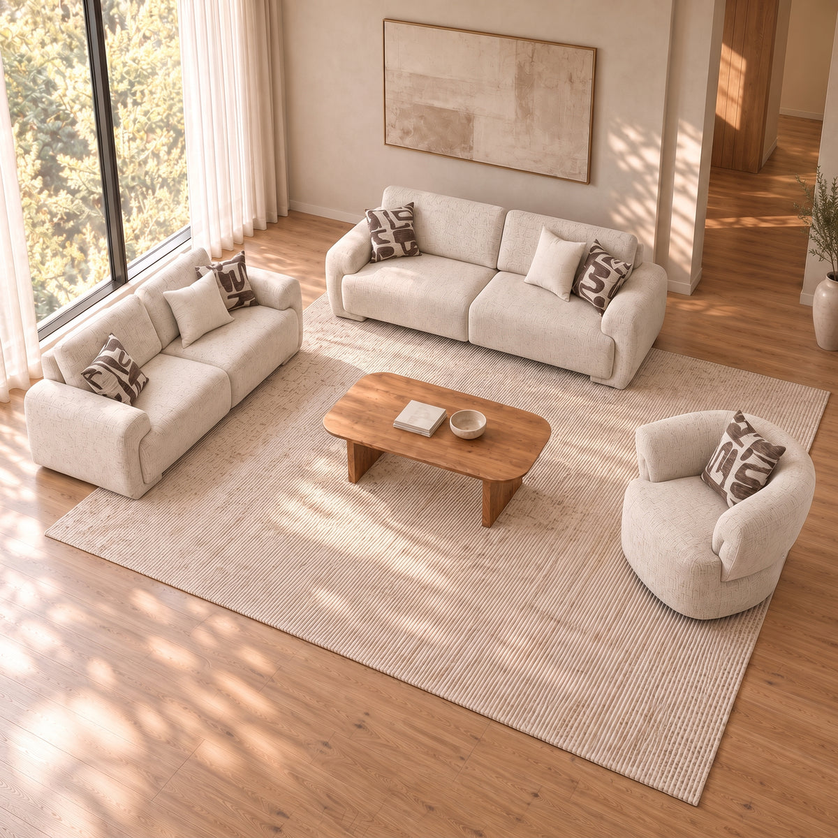 Celine - Sofa - Beige Fabric