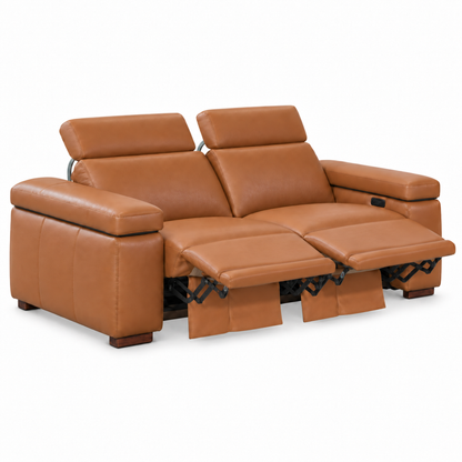 Levanto - Causeuse inclinable motorisée - Cuir Véritable Cognac