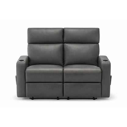 Théo - Causeuse Inclinable - Cuir Gris