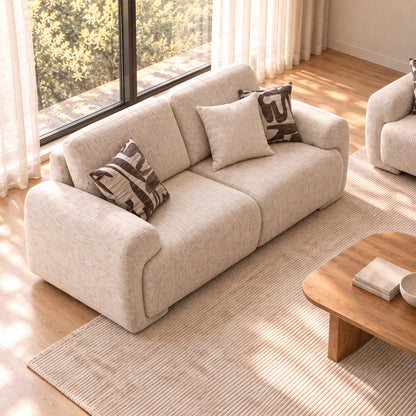 Celine - Loveseat - Beige Fabric