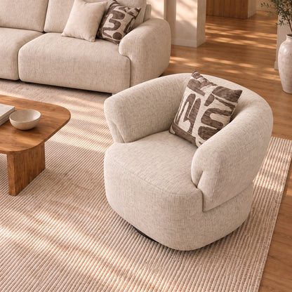 Celine - Loveseat - Beige Fabric