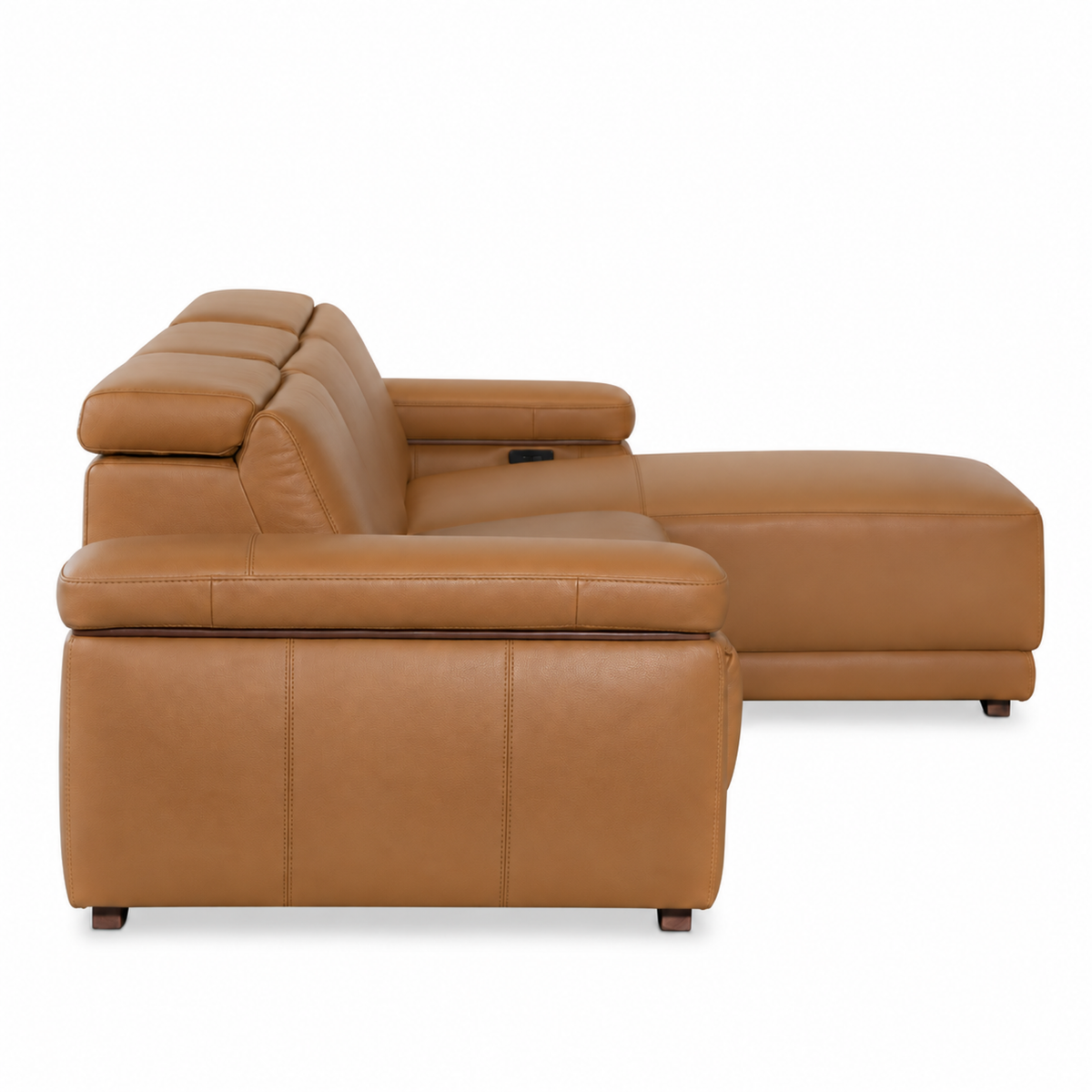 Levanto - Sectionnel inclinable motorisée - Cuir Véritable Cognac