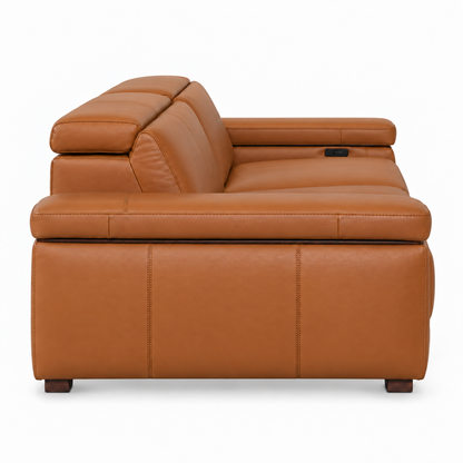 Levanto - Power Reclining Condo Sofa - Genuine Cognac Leather