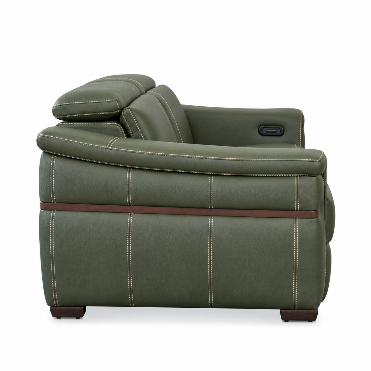 Montello - Causeuse inclinable motorisée - Cuir Véritable Vert