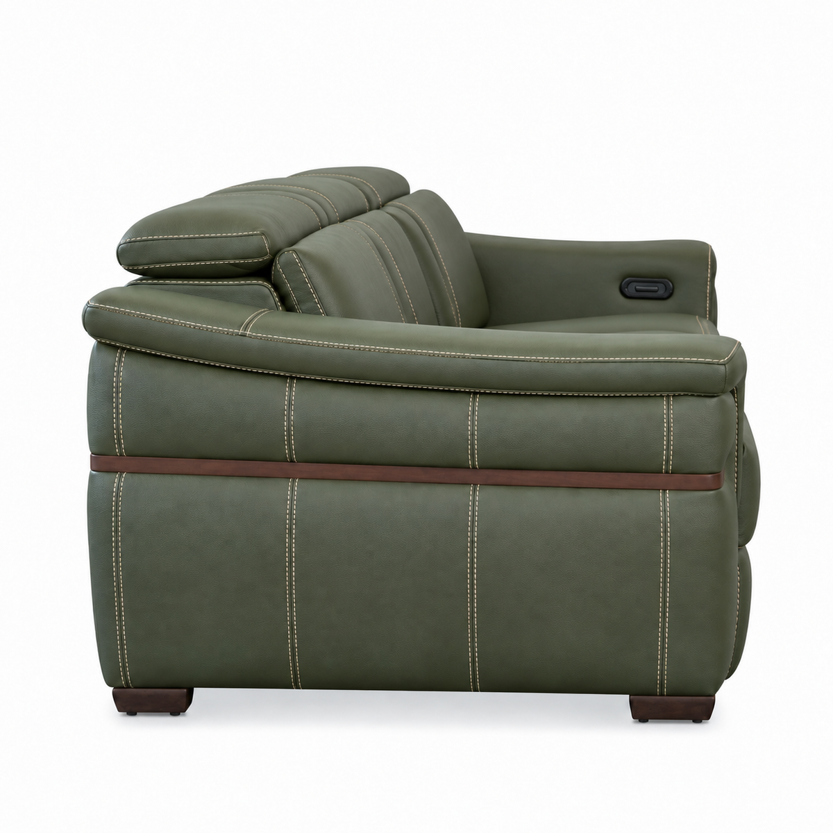Montello - Sofa Condo inclinable motorisée - Cuir Véritable Vert