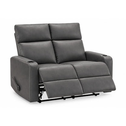 Théo - Causeuse Inclinable - Cuir Gris