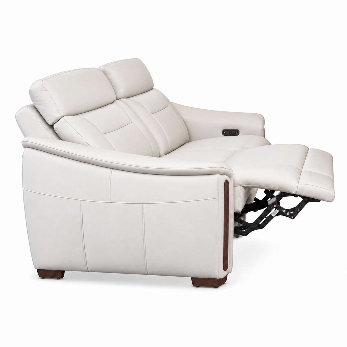 Bellano - Sofa Condo inclinable motorisée - Cuir Véritable Ivoire