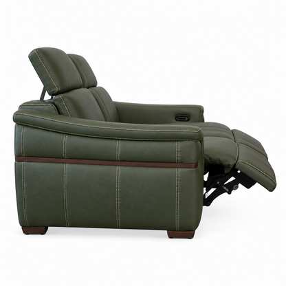 Montello - Sofa Condo inclinable motorisée - Cuir Véritable Vert