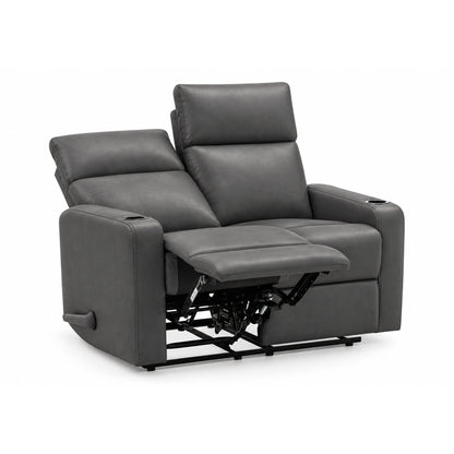 Théo - Causeuse Inclinable - Cuir Gris