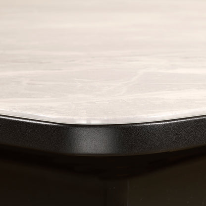 Dining Table - 36" X 80" / Marble / Tempered Glass