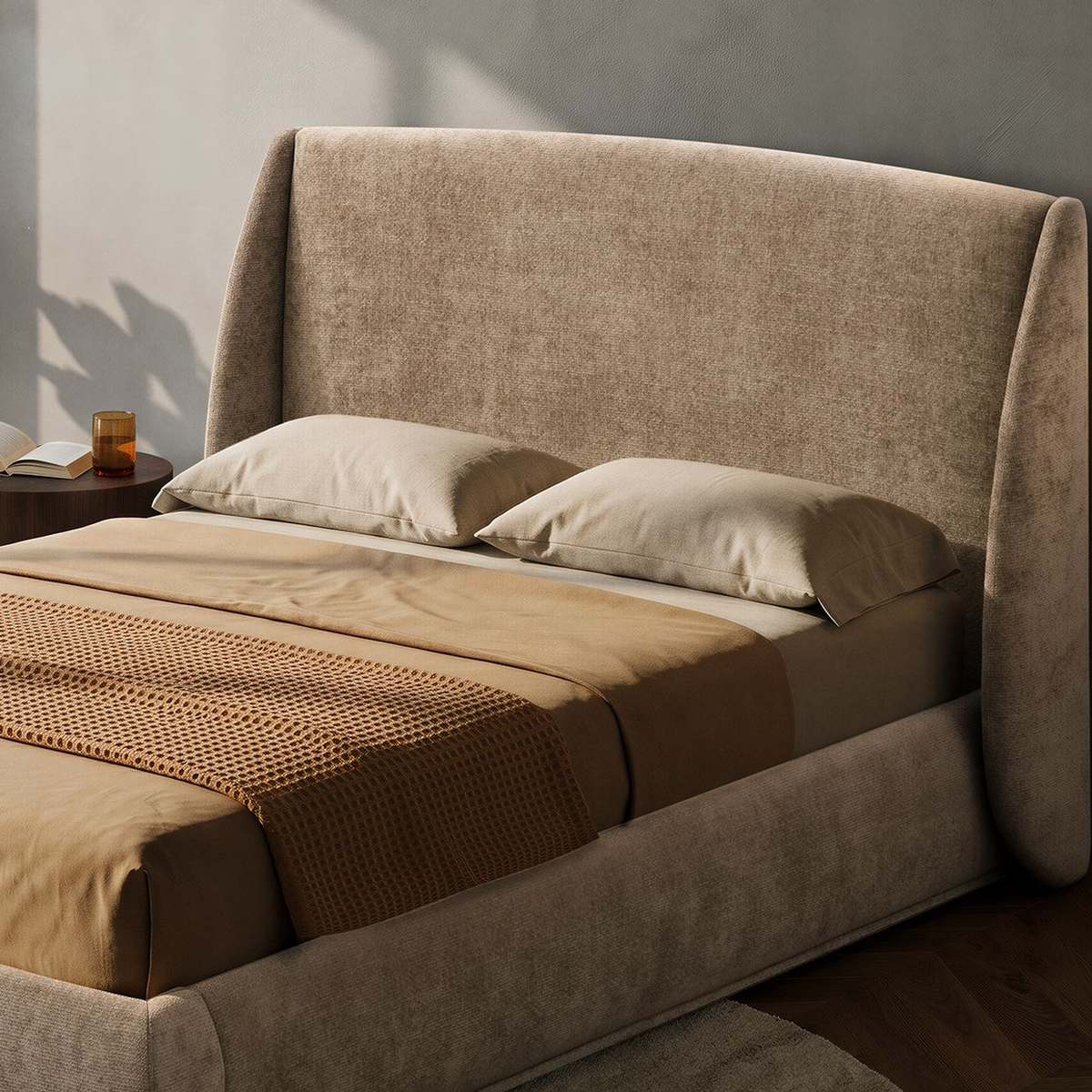 Ursula - Lit King - Beige foncé