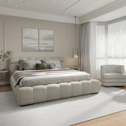 Pasha - Queen Bed - Beige