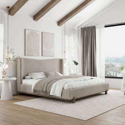 Isadora - Queen Bed - Dark Beige