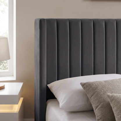 Bena - Full Bed - Grey Velvet