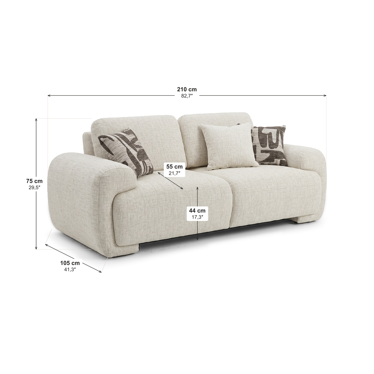Celine - Loveseat - Beige Fabric