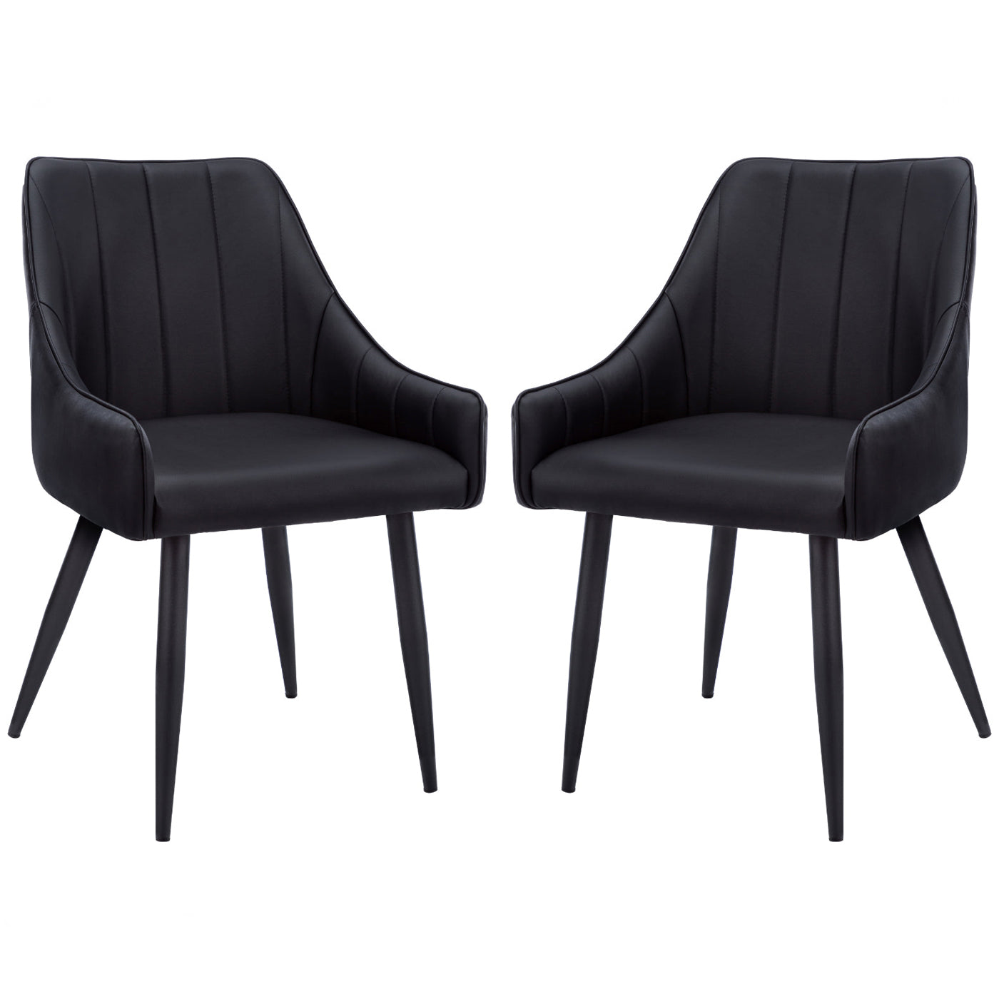 Vera - Dining Chair - Black PU Leather