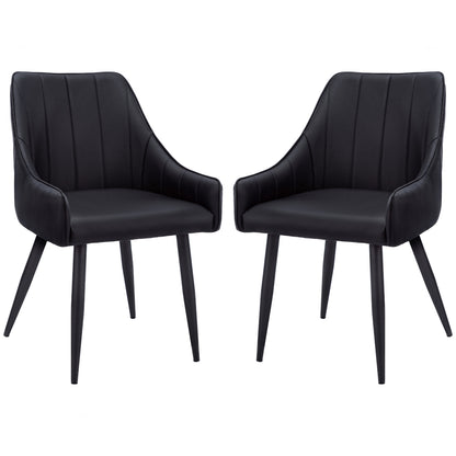 Vera - Dining Chair - Black PU Leather