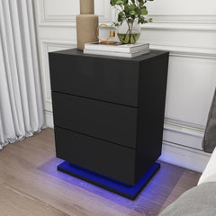 Table de chevet avec LED - Raphael - Noir