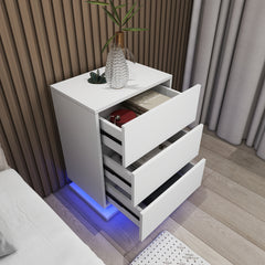 Nightstand with LED - Raphael - White