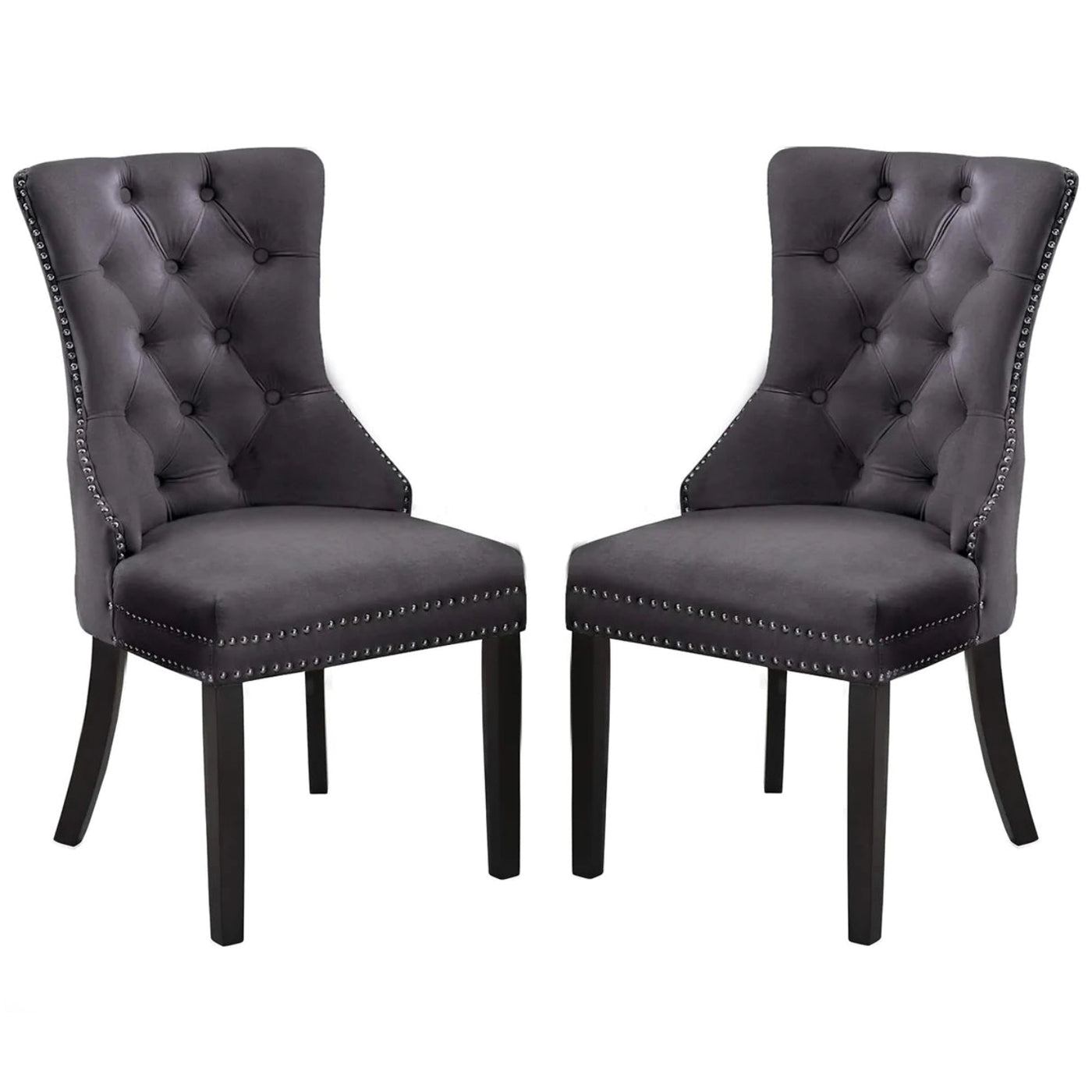 Serena - Chaise de Salle à Manger - Velour Gris