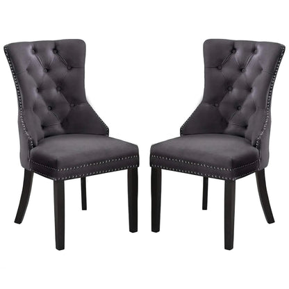 Serena - Chaise de Salle à Manger - Velour Gris