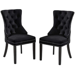Set of 2 chairs / 40"H / Black Velvet