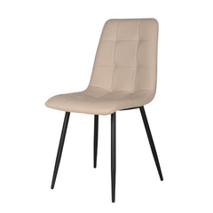 Ensemble de 2 chaises / 36"H / Simili-Cuir Beige / Noir